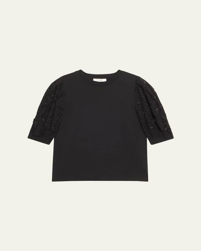 Frankie Lace-Sleeve Tee